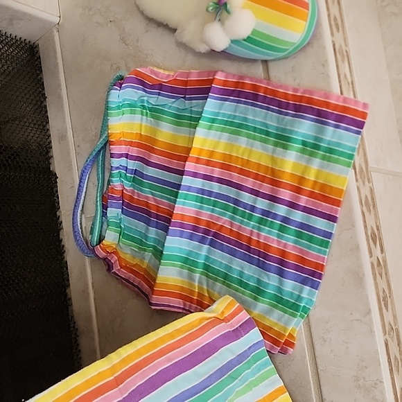 ๐งก๐ VICTORIA'S SECRET Flannel Orange/Yellow STRIPED Pajama Set ๐๐งก - Picture 5 of 16